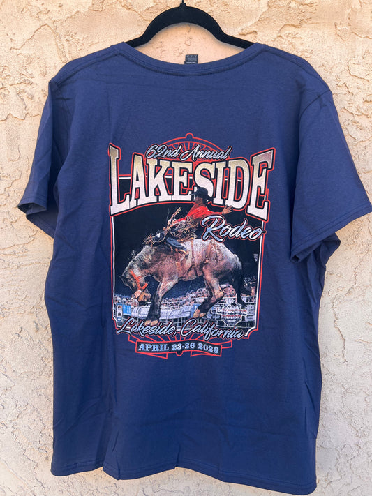 Women's Navy 62nd Annual (2026) Rodeo Event V-Neck Tee - FINAL SALE